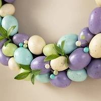 Glitzhome® 18" Easter Purple Hue Eggs Wreath