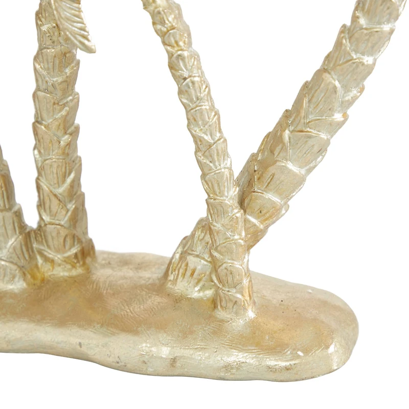 16" Gold Coastal Palm Tree Sculpture