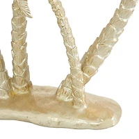 16" Gold Coastal Palm Tree Sculpture