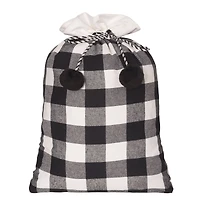 Black & White Buffalo Check Santa Bag, 20" x 28"