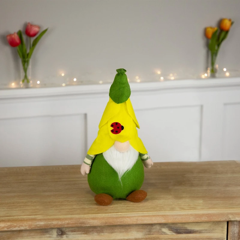 11" Yellow Ladybug Gnome Spring Figure