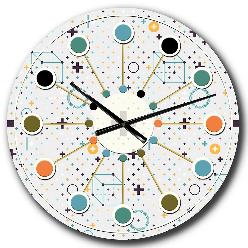 Designart 'Minimalistic Geometric Elements Mid-Century Modern Wall Clock