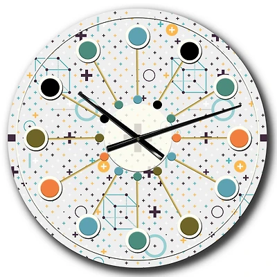 Designart 'Minimalistic Geometric Elements Mid-Century Modern Wall Clock