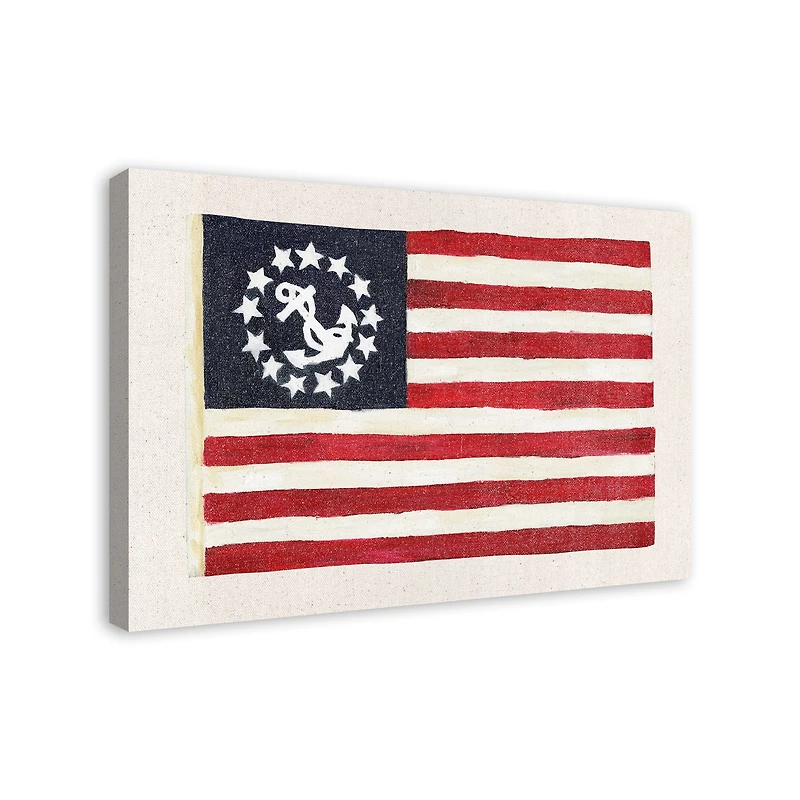 Stupell Industries Anchor Flag Canvas Wall Art