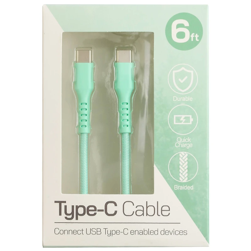Orbit 6ft. Green Lightning USB-C Charging Cable