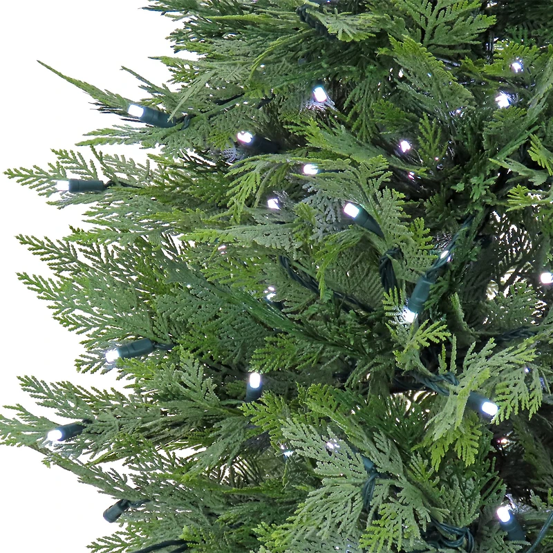 5ft. Pre-Lit Cypress Artificial Christmas Tree, Multi-Function LED Lights