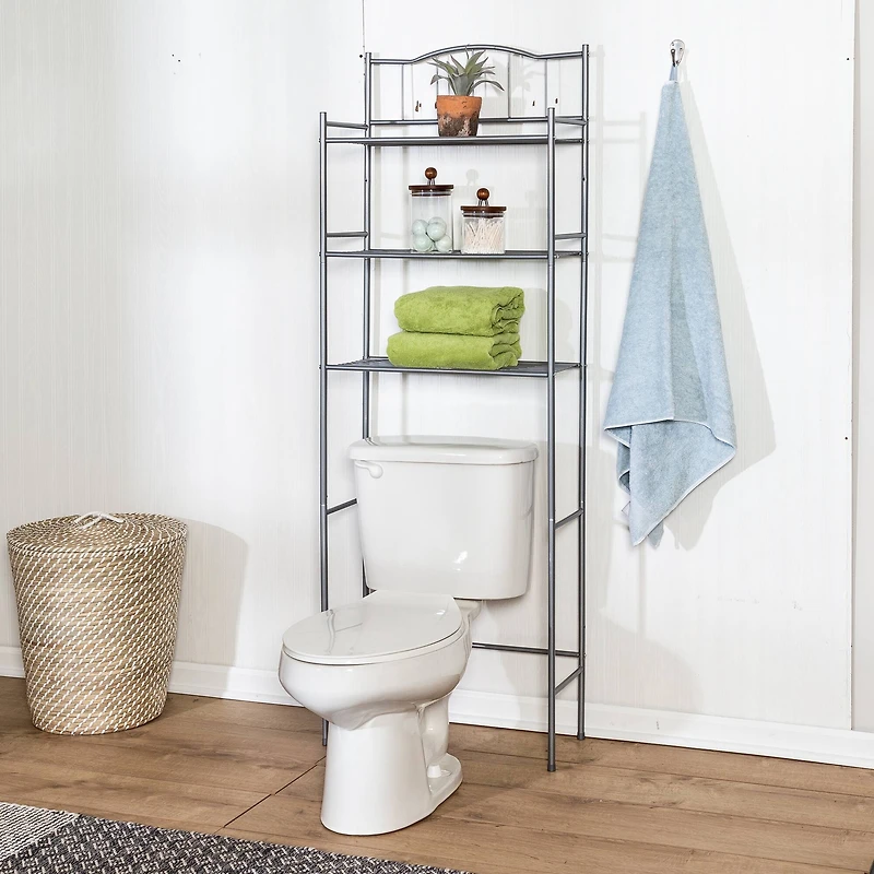 Honey Can Do Nickel 3-Shelf Over-The-Toilet Space Saver