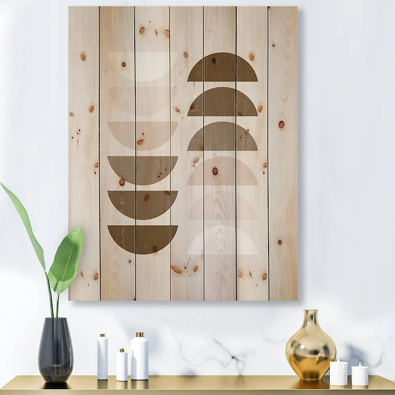 Designart - Abstract Sun & Moon Geometrics In Terracotta II