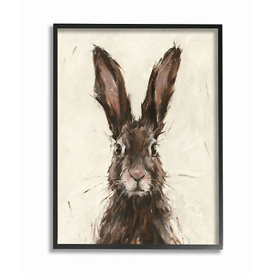 Stupell Industries Brown European Hare Portrait Framed Wall Art