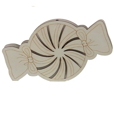 8.5" Unfinished Peppermint DIY LED Wood Décor by Make Market®