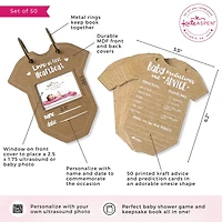Kate Aspen® Kraft Onesie Shape Baby Shower Prediction Advice Card Keepsake Book Set