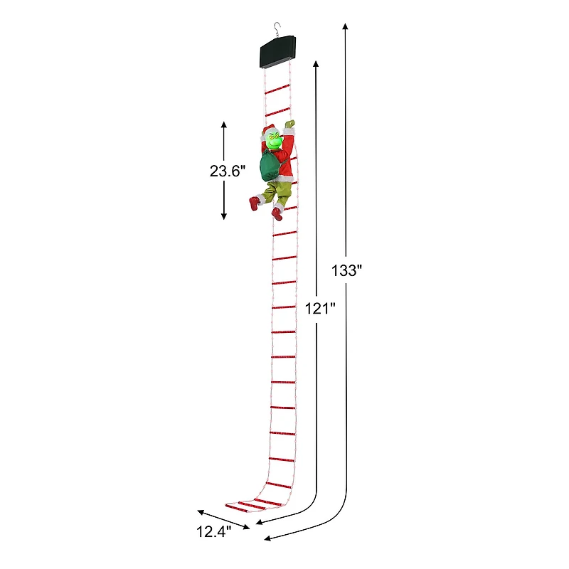 Mr. Christmas 10ft. Outdoor Animated Rope Ladder Climbing Grinch™