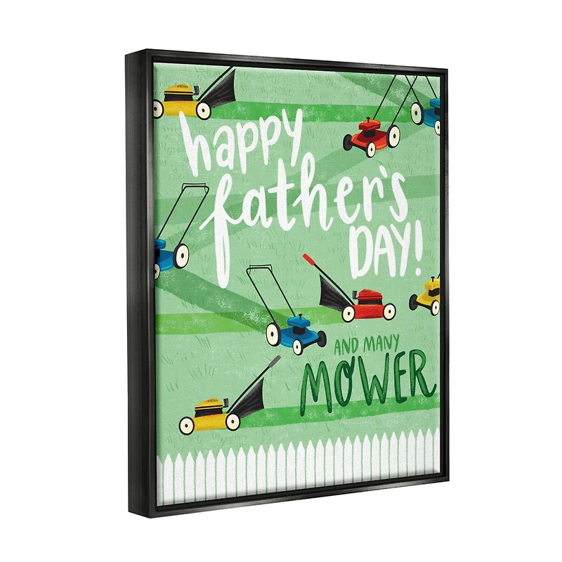 Stupell Industries Happy Father's Day Lawn Mowers Floater Framed Art