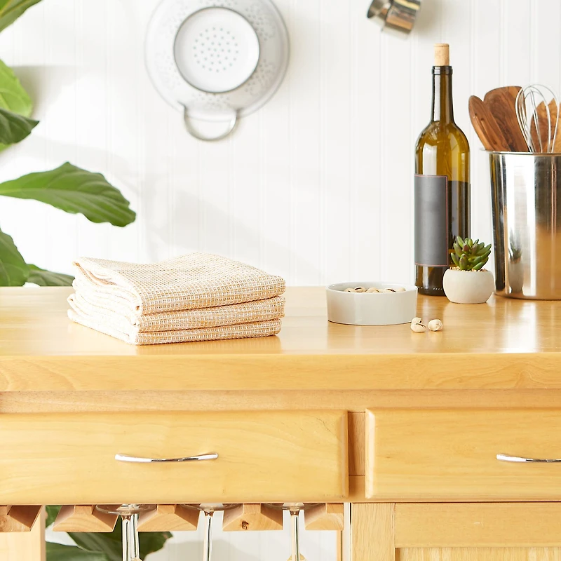 DII® Tonal Recycled Cotton Waffle Dish Towels