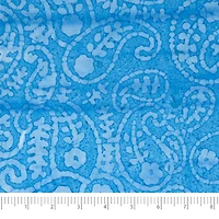 SINGER Batik Corn Flower Blue Paisley Cotton Fabric