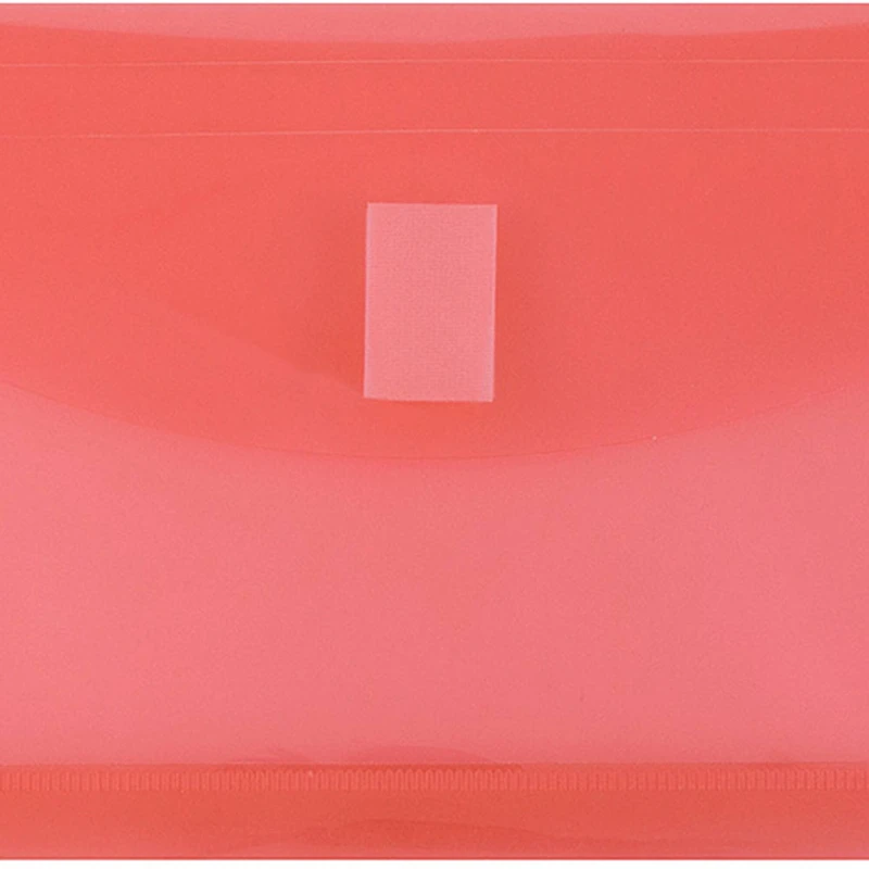 JAM Paper 5.25" x 10" Red PlaHook & Loop Closure Booklet Envelopes with 1.25" Expansion, 108ct.