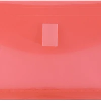 JAM Paper 5.25" x 10" Red PlaHook & Loop Closure Booklet Envelopes with 1.25" Expansion, 108ct.