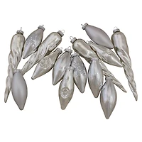 36ct. Silver Contemporary Ornaments