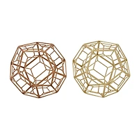 Bronze & Gold Metal Modern Orb Set