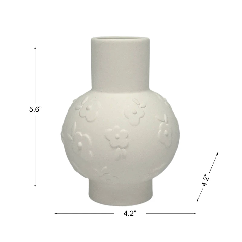 5.5" Embossed Flowers DIY Ceramic Vase by Make Market®