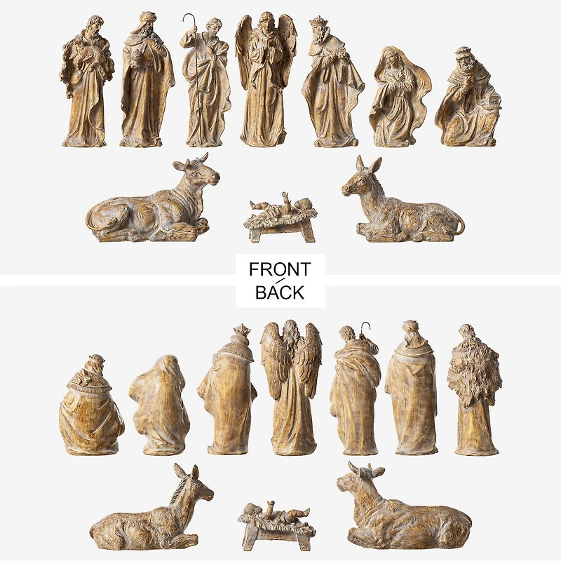Glitzhome® 10-Piece Bronze Resin Nativity Figurine Set
