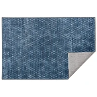 2ft. x 3ft. Blue Geometric Diamond Print Washable Area Rug by Ashland®