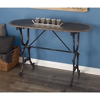 Grey Farmhouse Metal Console Table, 29" x 45"