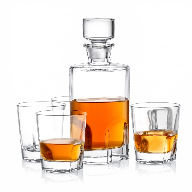 JoyJolt® Carina Whiskey 5-Piece Crystal Decanter Set