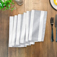 Textured Blue Stripes 10" x 10"  Cotton Twill Napkin