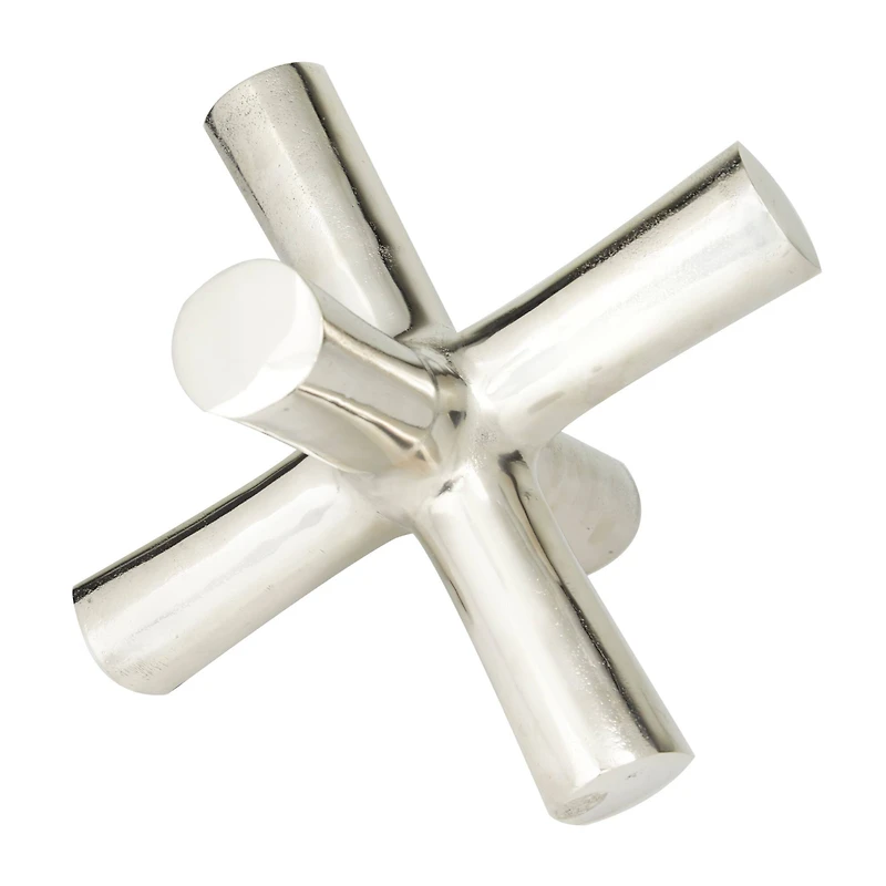 10.5" Silver Aluminum Jack Abstract Sculpture