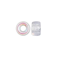 John Bead 9mm Transparent Crystal AB Czech Glass Pony Beads, 100ct.