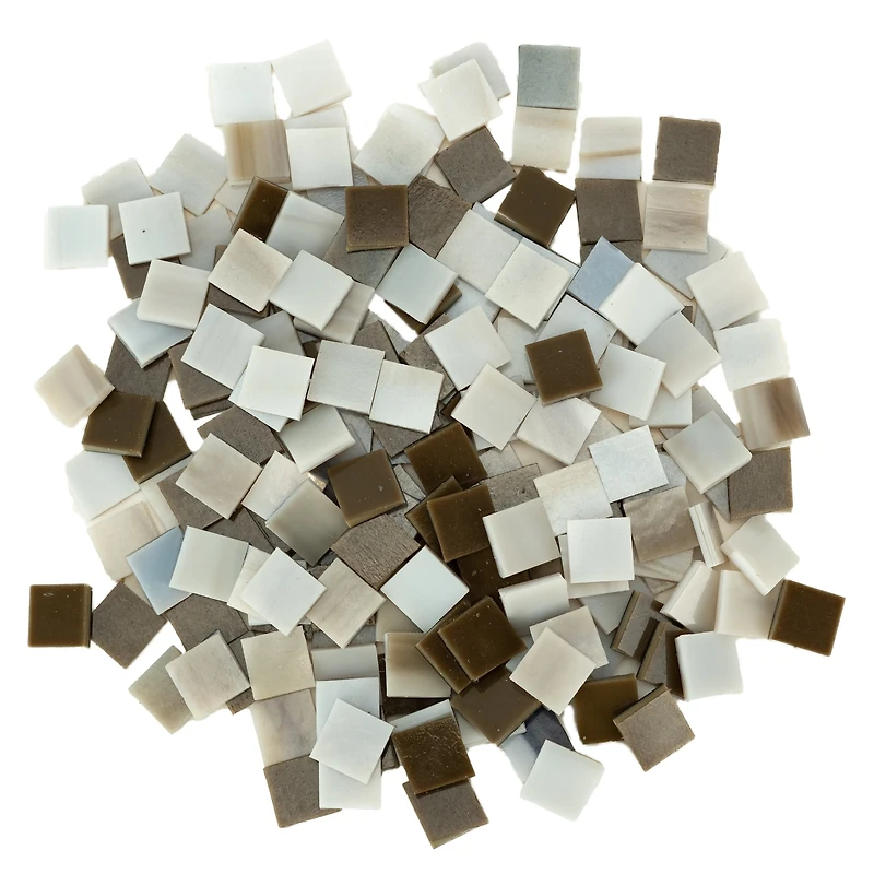 Oceanside Compatible™ Small Neutral Mosaic Stained Glass Squares, 8oz.