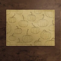 Mustard Yellow Pumpkin Pattern Cotton Twill Placemat