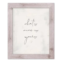What's Mine is Yours White Framed Print