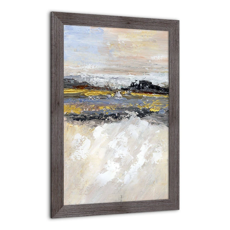 Rough Abstract Landscape 20" x 30" Western Gray Framed Print