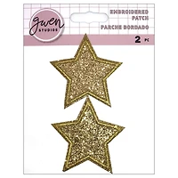 Gwen Studios Iron-On 2" Gold Star Patch, 2ct.