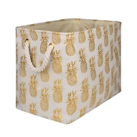 DII® Medium Rectangle Gold Pineapple Polyester Bin