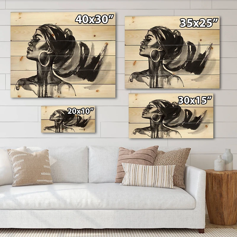 Designart - Monochrome Portrait of African American Woman IV