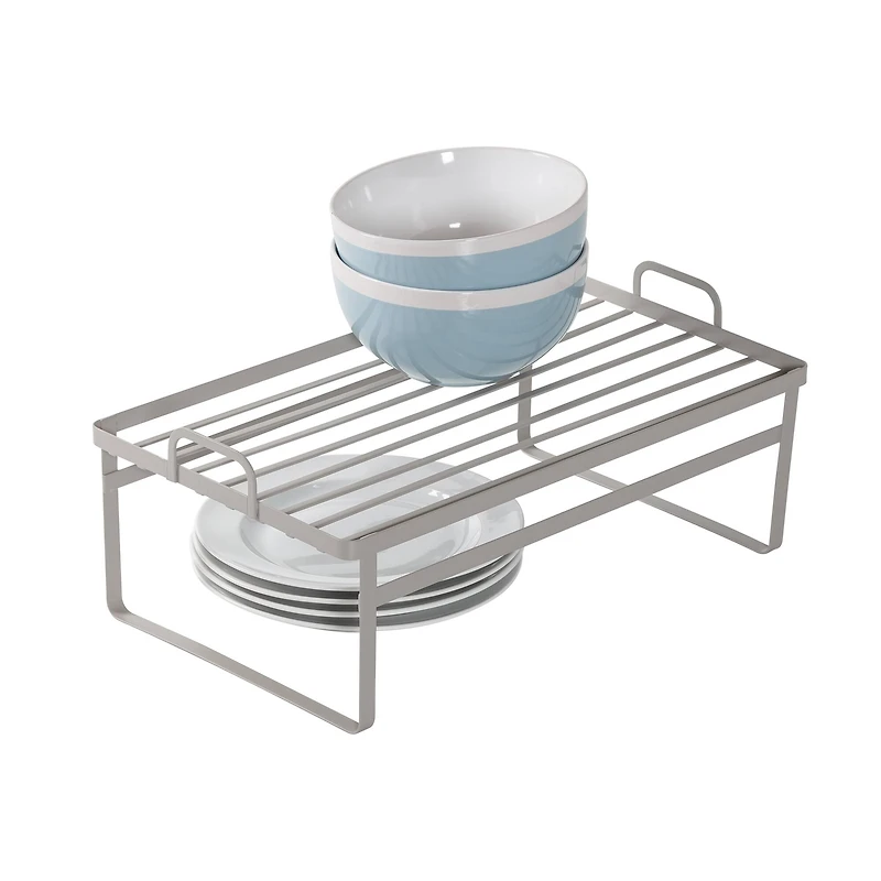 Honey Can Do Gray Stackable Cabinet Shelf Helpers Set