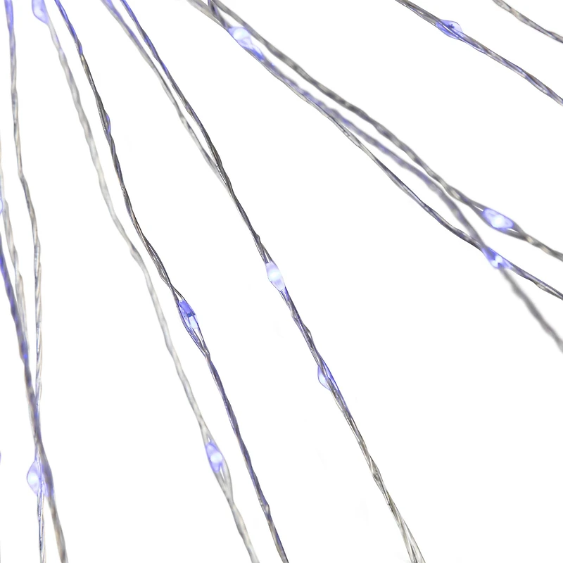 20" LED Lighted Firework Silver Branch Christmas Decoration