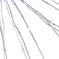 20" LED Lighted Firework Silver Branch Christmas Decoration