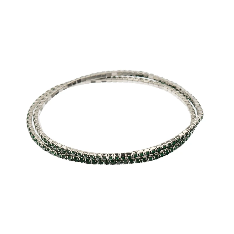 Crystal Lane DIY Silver & Emerald Rhinestones Bracelets, 2ct.