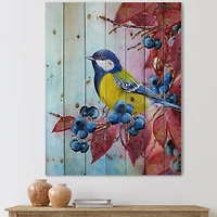 Designart - Bright Bird Bullfinch Sitting On A Branch II