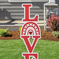 Glitzhome® 36" Valentine's Metal Rainbow "LOVE" Yard Stake