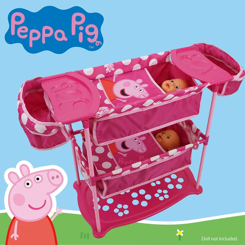 509 Crew Peppa Pig™ Pink and White Dots Doll Twin Care Station