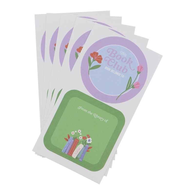 Purple & Green Bookplate Stickers by Fab Finds