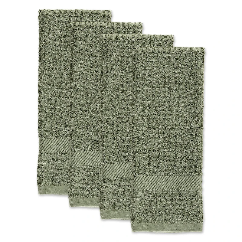 DII® Solid Artichoke Waffle Terry Dishtowels, 4ct.
