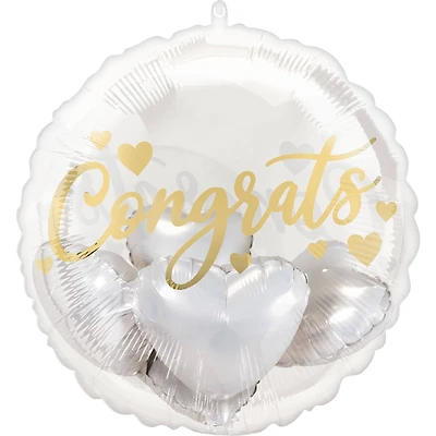 Insiders® 20" Congrats with Hearts Foil Balloon