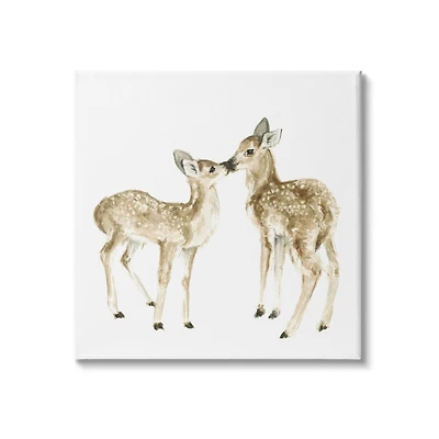 Stupell Industries Baby Deer Fawn Watercolor Painting Kids' Nursery Animal Canvas Wall Art
