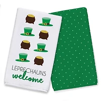 Leprechauns Welcome St. Patrick's Day Tea Towel Set